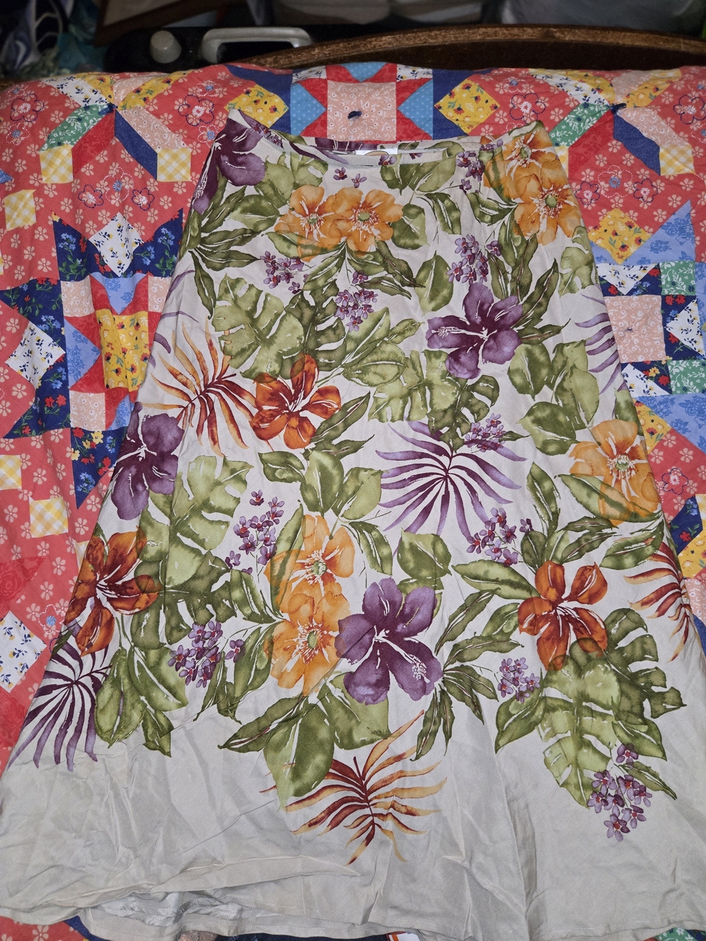 Vintage Talbots Floral A-Line Skirt in Greenery And Floral Design